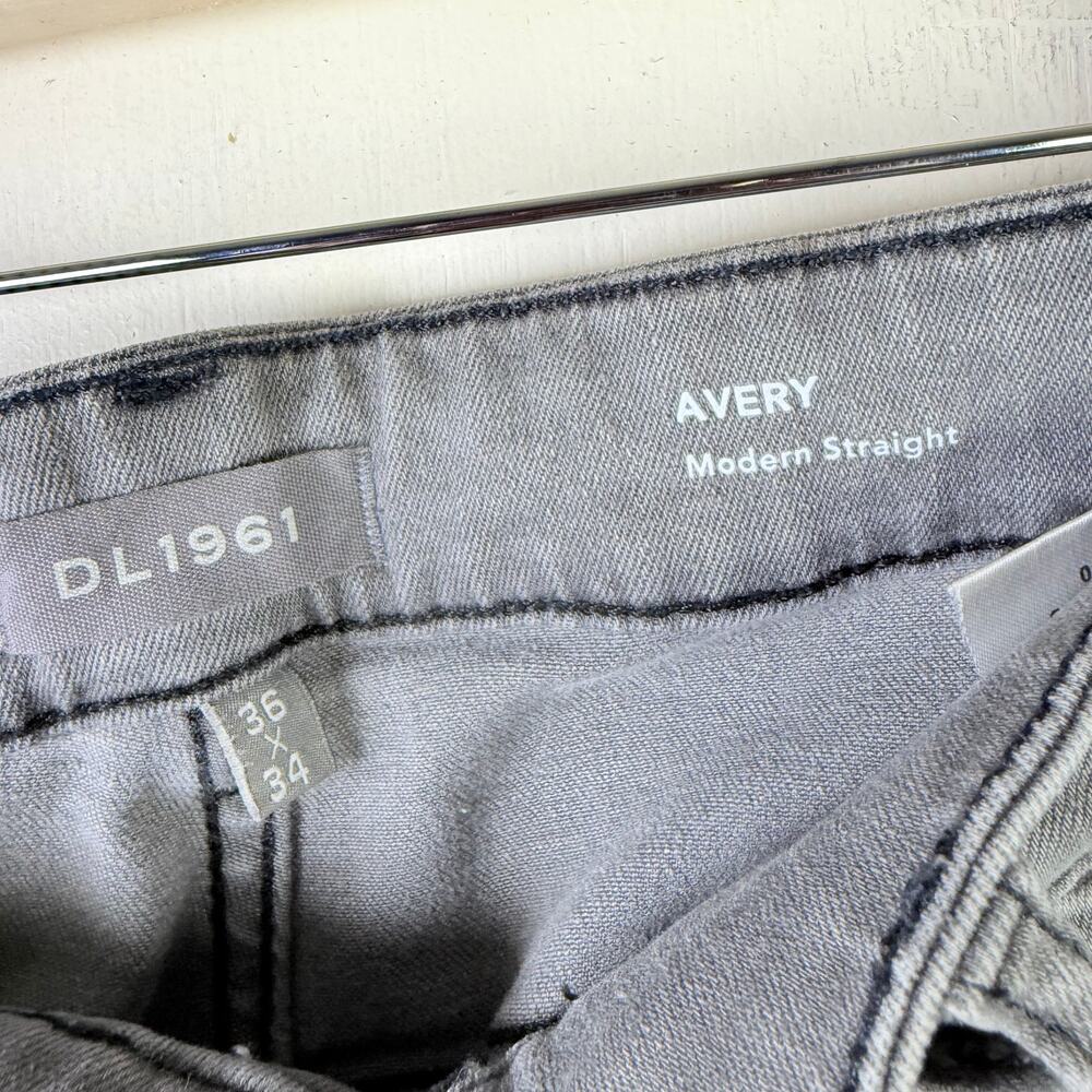 DL1961 Avery mens Modern Straight Jeans gray jeans size 36 Fading whiskering. - Picture 5 of 9